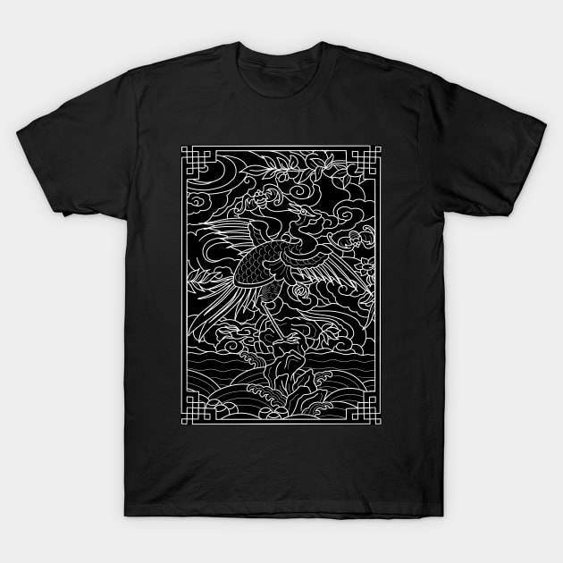 Chinese Crane T-Shirt by Don Chuck Carvalho